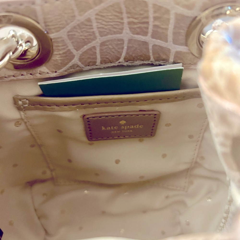 NWT Vintage Kate Spade Devote Lissy Bag with Leather Chain Strap in Sable Cream - Picture 5 of 11